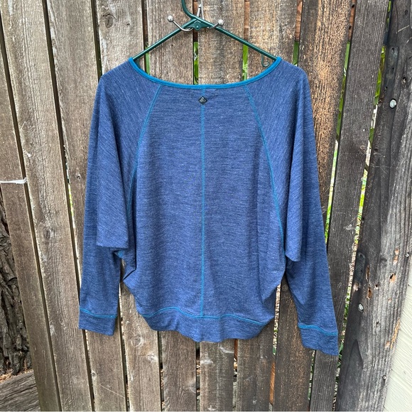 Prana Amanda Wool Blend Dolman Sleeve Top In Blue Sz S - Picture 7 of 15